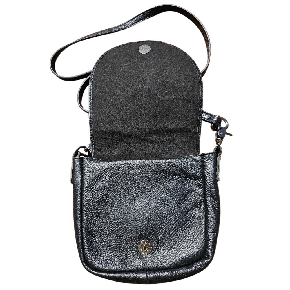 Black and Blue Embellished Studded Western Women's Crossbody Leather Bag Details - Picture 6 of 14